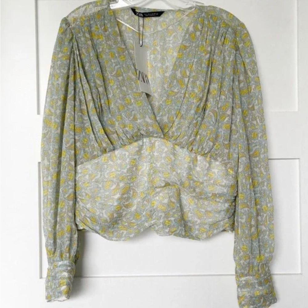Zara Paisley Long Sleeve Blouse